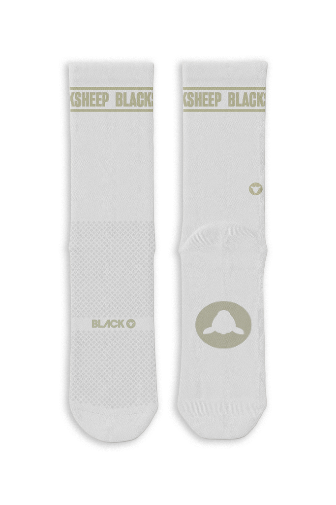 Crew Sock - White Tape Bleached – front and back